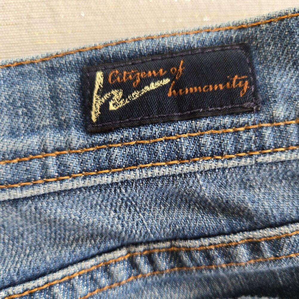 Citizens Of Humanity Jeans Womens 27 Low Rise Flare Distressed Denim Grunge Y2K - Picture 8 of 14